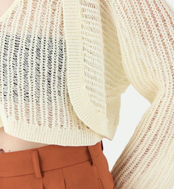 Ballsey「チュールテープ ショートカーディガン」|カーディガン|