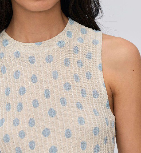 BACCA「レーヨンラメ リブアメリカンスリーブニット」|ニット・セーター|