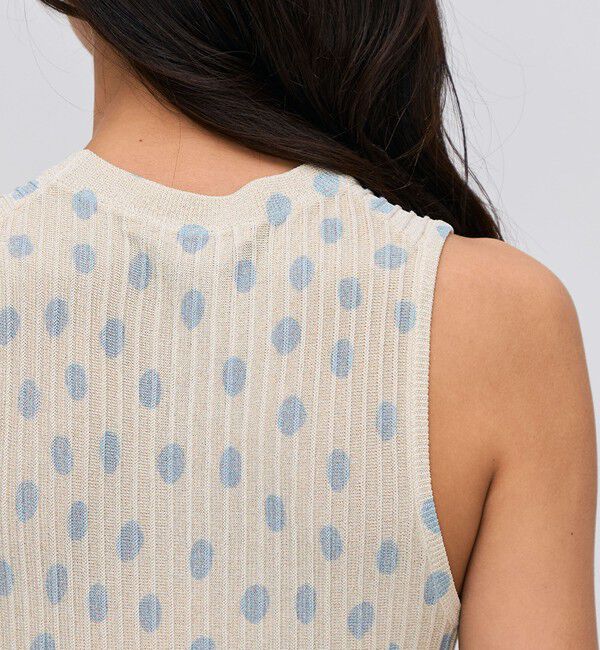 BACCA「レーヨンラメ リブアメリカンスリーブニット」|ニット・セーター|