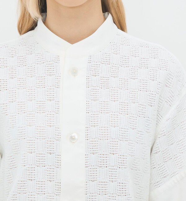 CABaN「コットンスクエアレース ハーフスリーブシャツ」|シャツ・ブラウス|
