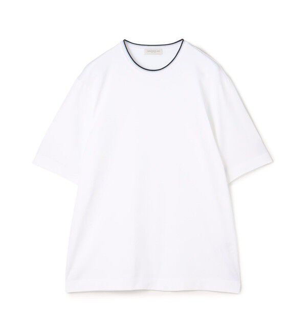 TOMORROWLAND MENS「スーピマコットン ニットコンビ ハーフスリーブカットソー」|Tシャツ・カットソー|11 ホワイト