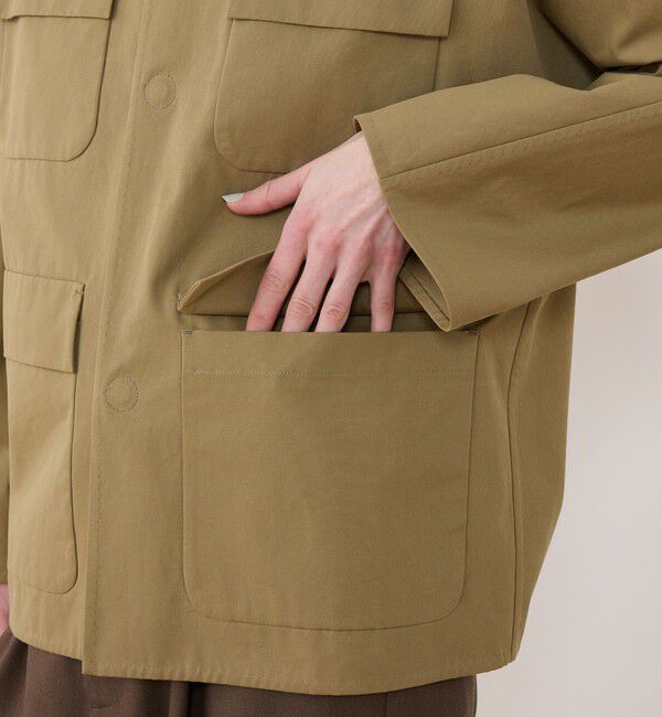 GALERIE VIE「モイストコットン リラックスフィットジャケット」|ノーカラージャケット|