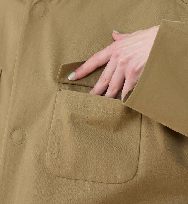 GALERIE VIE「モイストコットン リラックスフィットジャケット」|ノーカラージャケット|