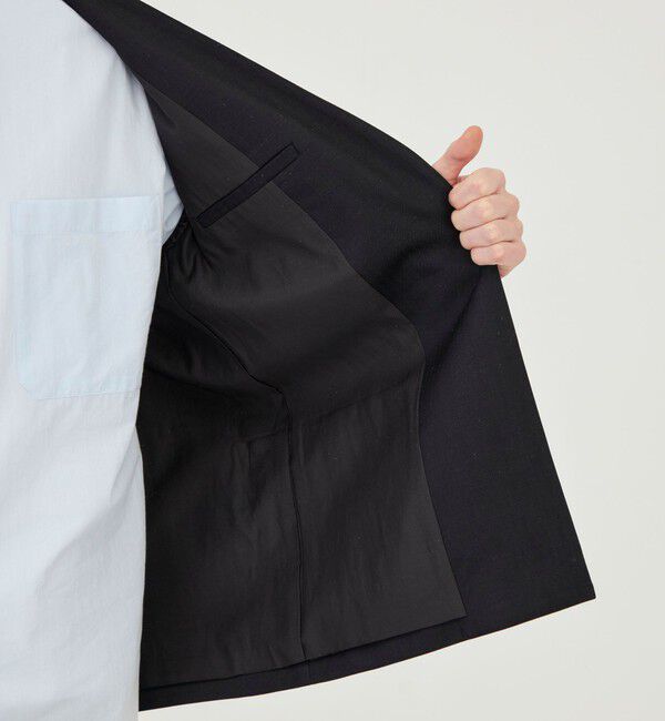 GALERIE VIE「ウォッシャブルギャバジン カラーレスジャケット」|ノーカラージャケット|