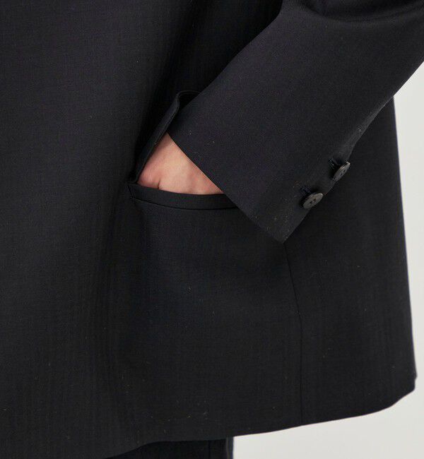 GALERIE VIE「ウォッシャブルギャバジン カラーレスジャケット」|ノーカラージャケット|