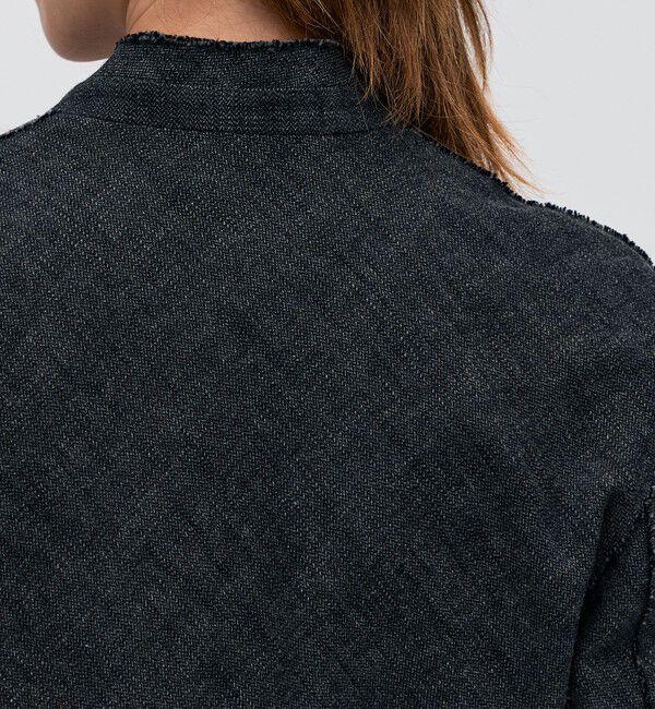 BACCA「ヘリンボーンツイード ノーカラージャケット」|ノーカラージャケット|