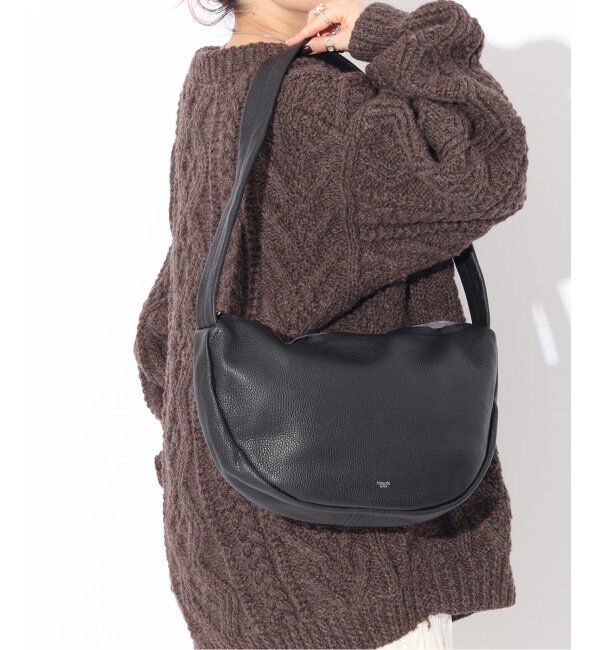  「【blancle/ ブランクレ】S.LETHER SEMI CIRCLE HARF SHOULDER」|ショルダー・メッセンジャー|ブラック
