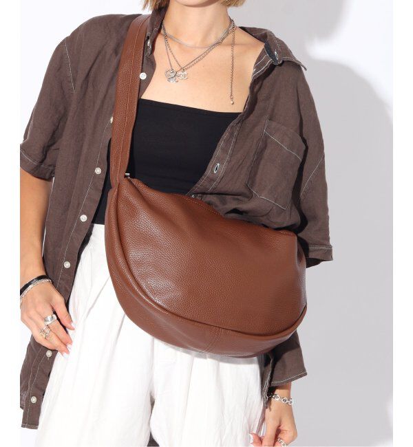  「【blancle/ ブランクレ】S.LETHER SEMI CIRCLE HARF SHOULDER」|ショルダー・メッセンジャー|