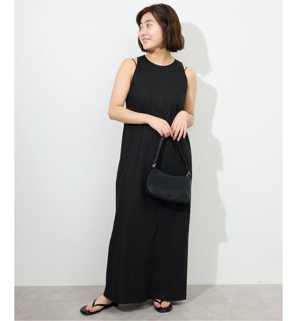 SLOBE IENA「《WEB限定/追加》リネンレーヨンノースリーブナローワンピース」|ワンピース|