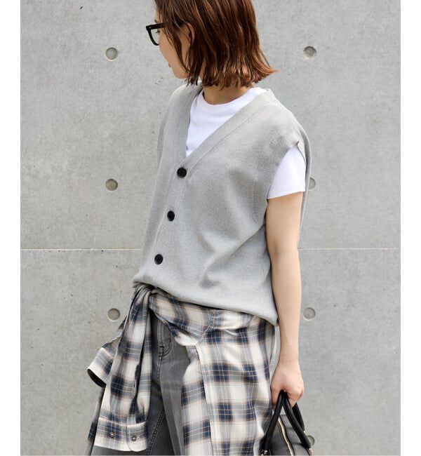 SLOBE IENA「《WEB限定/追加》総針Vネック ニットベスト」|ベスト・ジレ|