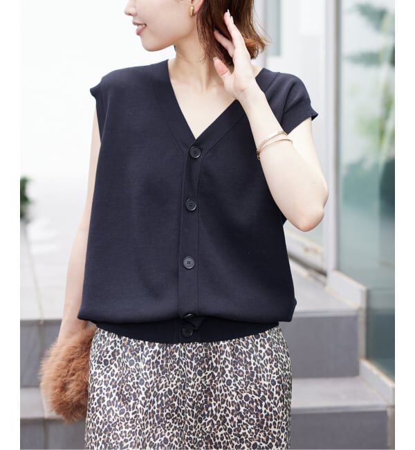 SLOBE IENA「《WEB限定/追加》総針Vネック ニットベスト」|ベスト・ジレ|