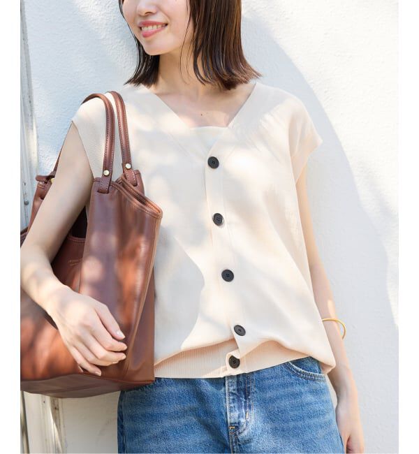 SLOBE IENA「《WEB限定/追加》総針Vネック ニットベスト」|ベスト・ジレ|