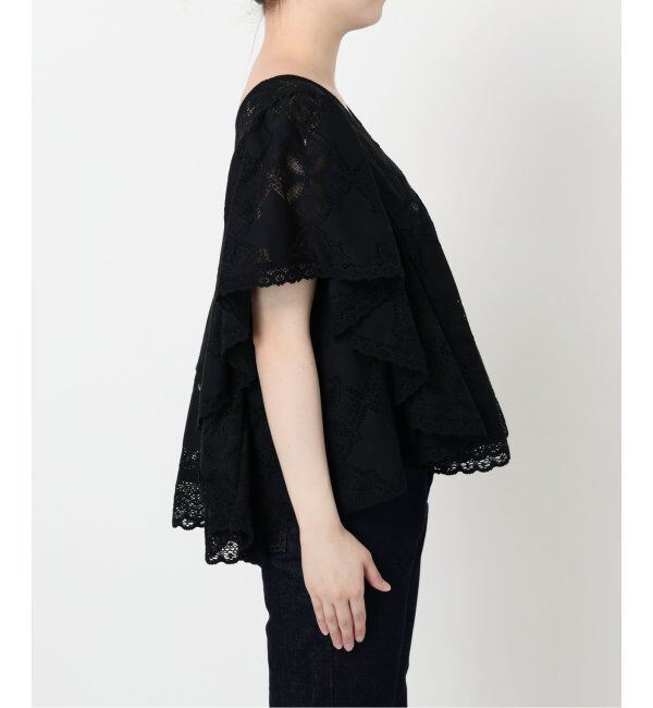 SLOBE IENA「《WEB限定/追加》レースフリルVネックブラウス」|シャツ・ブラウス|