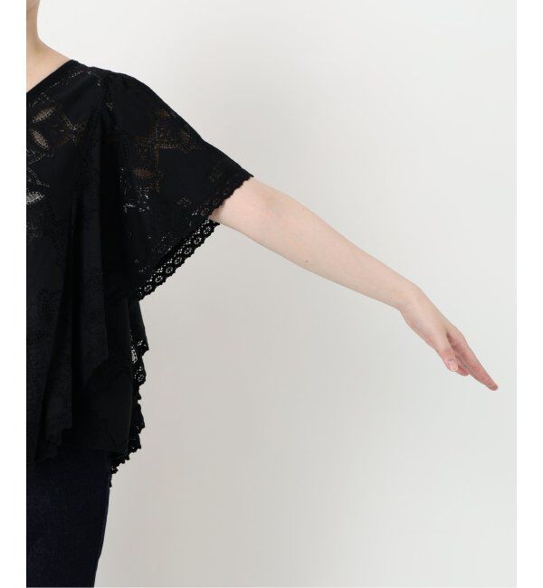 SLOBE IENA「《WEB限定/追加》レースフリルVネックブラウス」|シャツ・ブラウス|