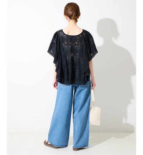 SLOBE IENA「《WEB限定/追加》レースフリルVネックブラウス」|シャツ・ブラウス|