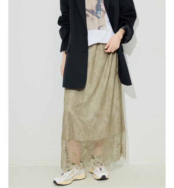 SLOBE IENA「スリップレースイージースカート」|スカート|