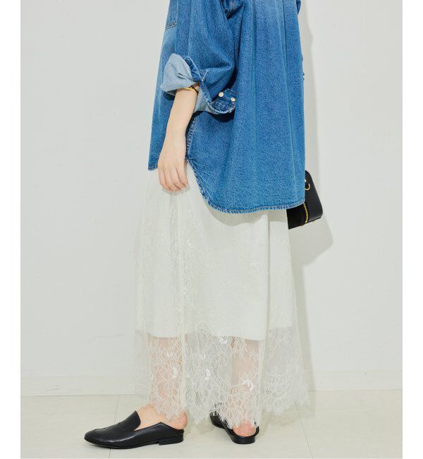 SLOBE IENA「スリップレースイージースカート」|スカート|
