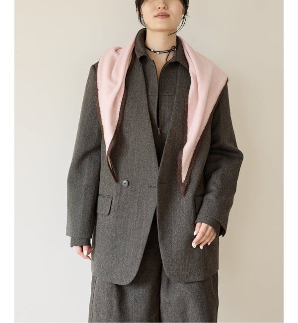 IENA LA BOUCLE「IENA LA BOUCLE メランジウールカラーレスジャケット」|ノーカラージャケット|
