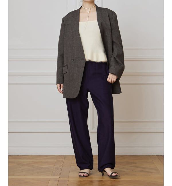 IENA LA BOUCLE「IENA LA BOUCLE メランジウールカラーレスジャケット」|ノーカラージャケット|