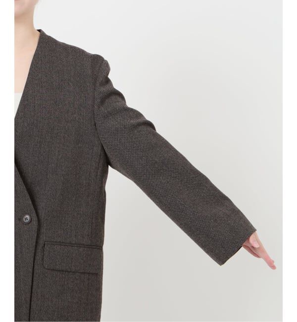 IENA LA BOUCLE「IENA LA BOUCLE メランジウールカラーレスジャケット」|ノーカラージャケット|