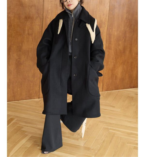 IENA LA BOUCLE「IENA LA BOUCLE ハードメルトンスタンドネックコート」|その他|