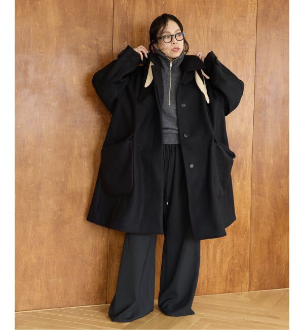 IENA LA BOUCLE「IENA LA BOUCLE ハードメルトンスタンドネックコート」|その他|