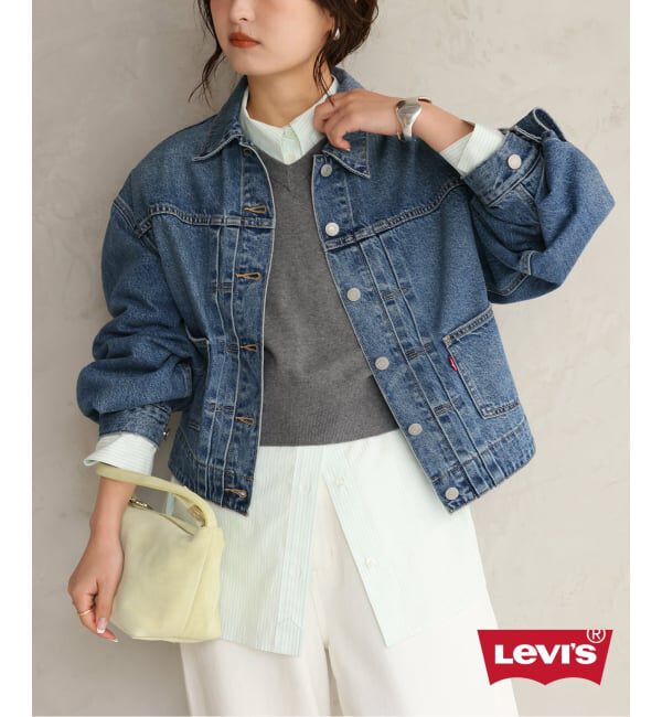 SLOBE IENA「《追加》Levi&rsquo;s/リーバイス SLOBE別注 BALLOON SLEEVE TRACKER デニムジャケット」|デニムジャケット|ブルー A
