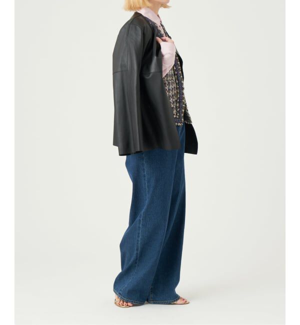 IENA LA BOUCLE「《追加予約》IENA LA BOUCLE SHEEPレザージャケット」|ノーカラージャケット|