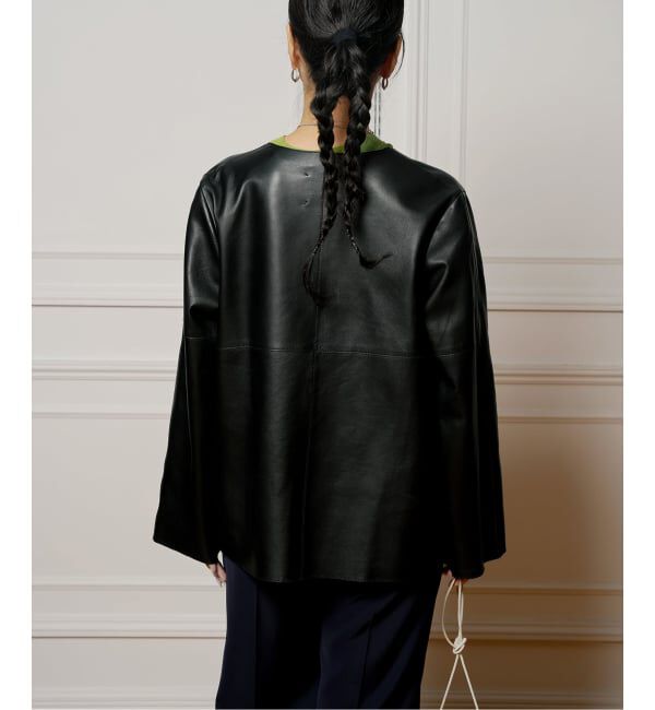 IENA LA BOUCLE「《追加予約》IENA LA BOUCLE SHEEPレザージャケット」|ノーカラージャケット|