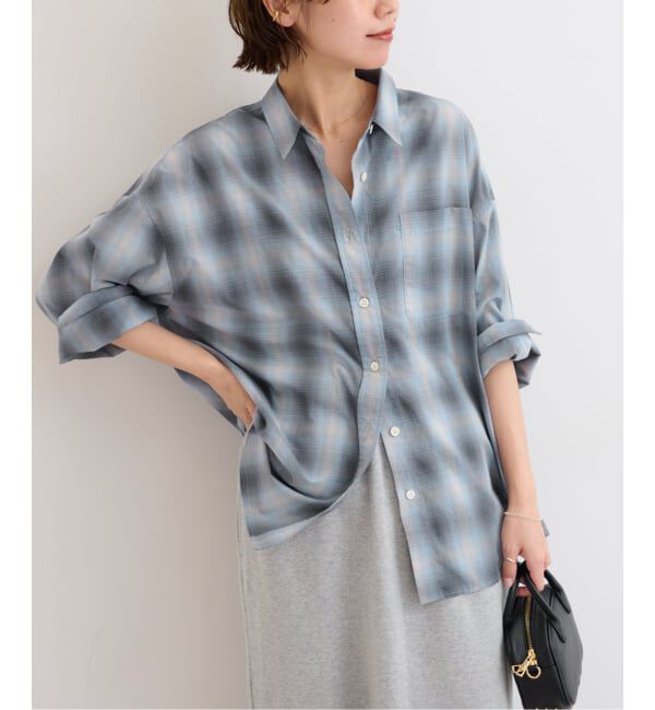 JOURNAL STANDARD relume「オーガニックコットンミックスオンブレチェック」|シャツ・ブラウス|ブルー