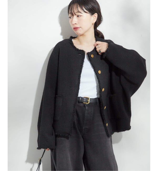 journal standard L'essage「《追加4》【SP】GIOLICATWEED ドルマンジャケット」|ノーカラージャケット|