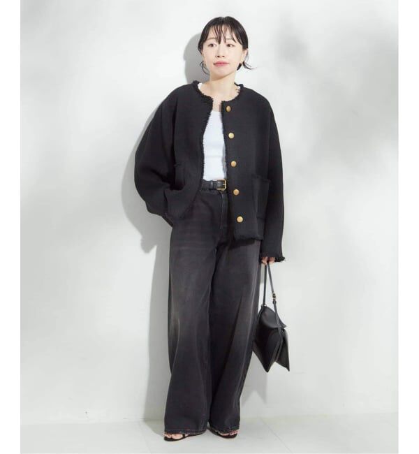 journal standard L'essage「《追加5》【金子綾さん着用】GIOLICATWEED ドルマンジャケット」|ノーカラージャケット|