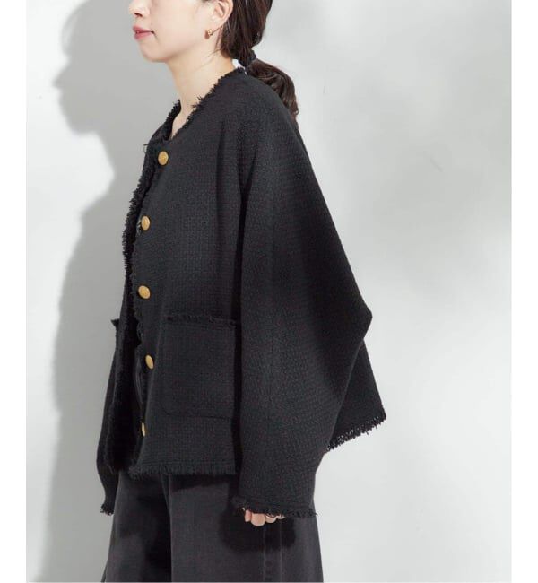 journal standard L'essage「《追加5》【金子綾さん着用】GIOLICATWEED ドルマンジャケット」|ノーカラージャケット|