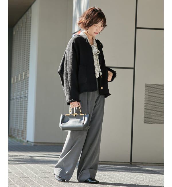 journal standard L'essage「《追加5》【金子綾さん着用】GIOLICATWEED ドルマンジャケット」|ノーカラージャケット|