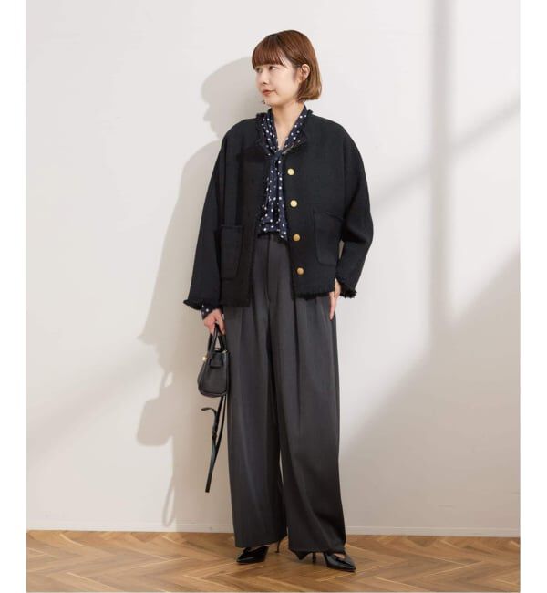 journal standard L'essage「《追加5》【金子綾さん着用】GIOLICATWEED ドルマンジャケット」|ノーカラージャケット|