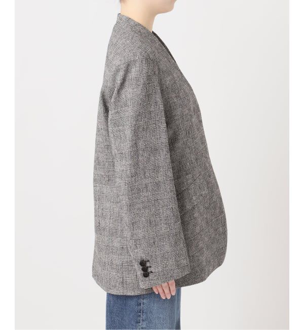 journal standard L'essage「ツイードグレンチェックジャケット」|ノーカラージャケット|