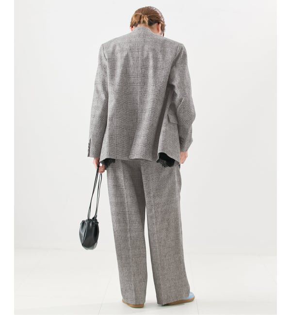 journal standard L'essage「ツイードグレンチェックジャケット」|ノーカラージャケット|