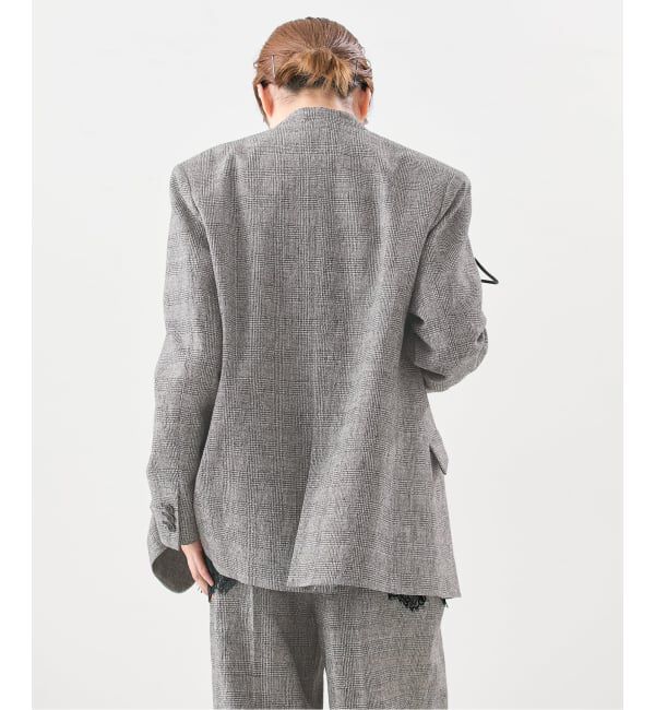 journal standard L'essage「ツイードグレンチェックジャケット」|ノーカラージャケット|