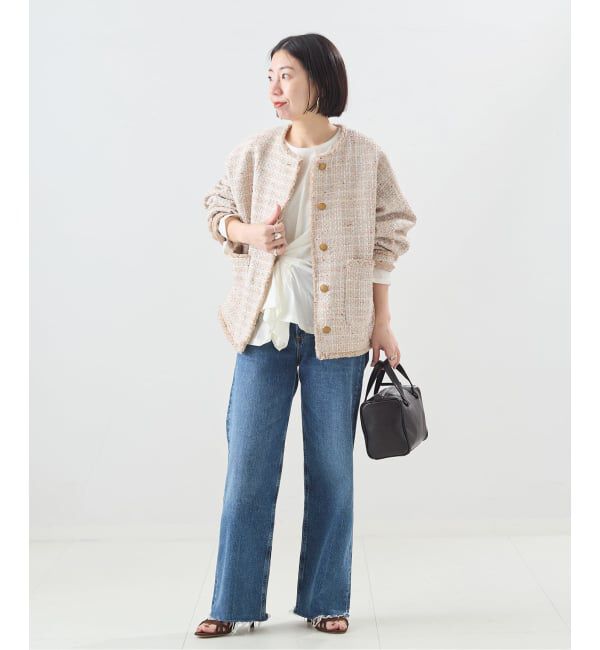 journal standard L'essage「【一部店舗＆WEB限定】GIOLICATWEED ドルマンジャケット 3」|ノーカラージャケット|