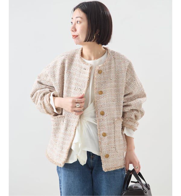 journal standard L'essage「【一部店舗＆WEB限定】GIOLICATWEED ドルマンジャケット 3」|ノーカラージャケット|