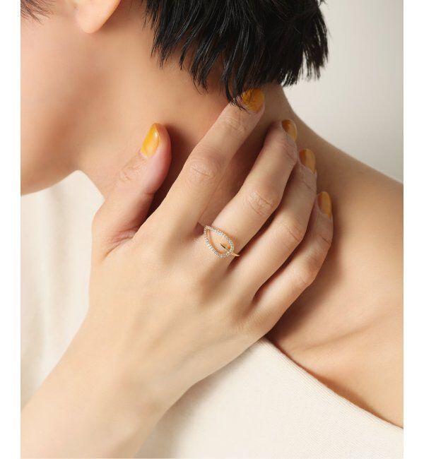 Lilas by Spick&Span「ティアドロップラインダイヤリング K10」|リング|