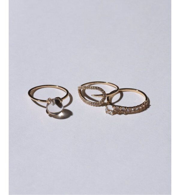 Lilas by Spick&Span「ティアドロップラインダイヤリング K10」|リング|