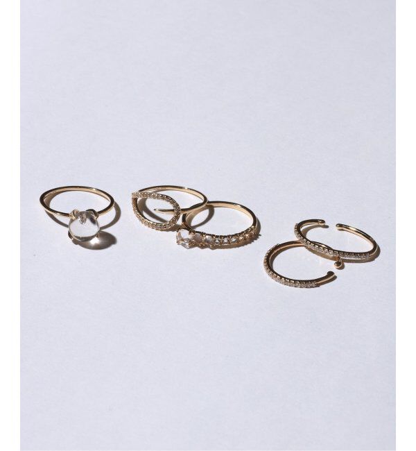 Lilas by Spick&Span「ティアドロップラインダイヤリング K10」|リング|