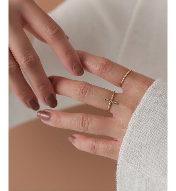 Lilas by Spick&Span「ブラウンダイヤクロスリング K10」|リング|