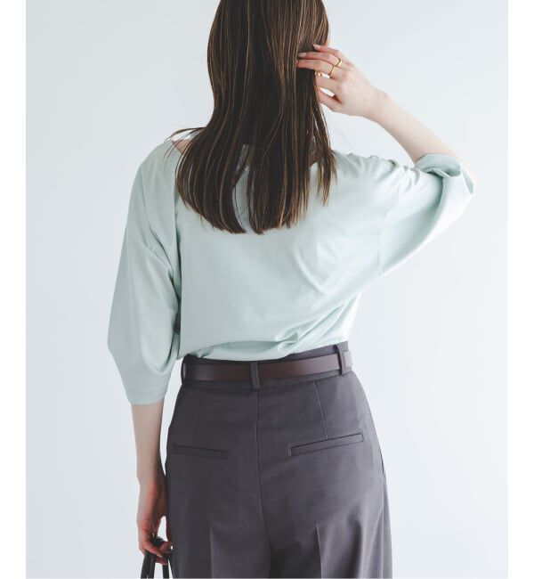 NOBLE「Room no.8/ルームエイト スムースコットンネックオープントップス」|Tシャツ・カットソー|