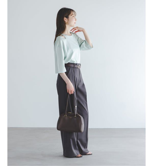 NOBLE「Room no.8/ルームエイト スムースコットンネックオープントップス」|Tシャツ・カットソー|