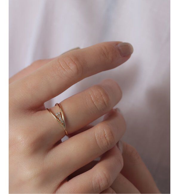Lilas by Spick&Span「V型フォークダイヤリング K10」|リング|