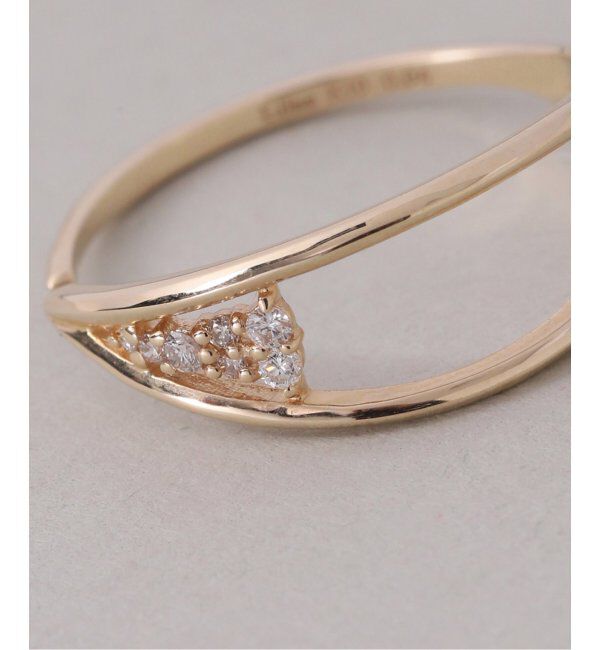 Lilas by Spick&Span「V型フォークダイヤリング K10」|リング|