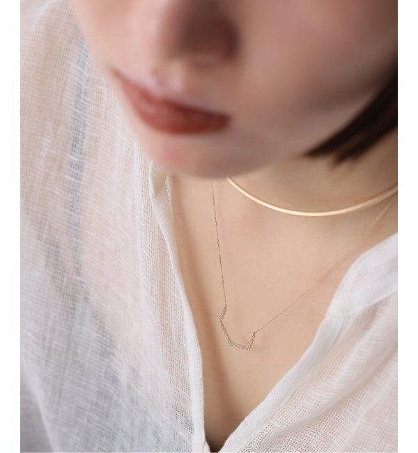 Lilas by Spick&Span「arrowラインホワイトトパーズネックレス K10」|ネックレス|