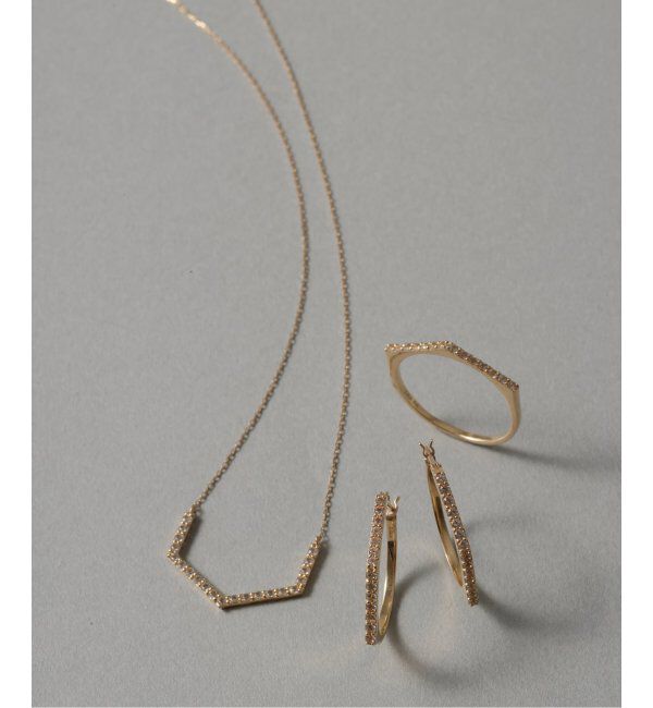 Lilas by Spick&Span「arrowラインホワイトトパーズネックレス K10」|ネックレス|